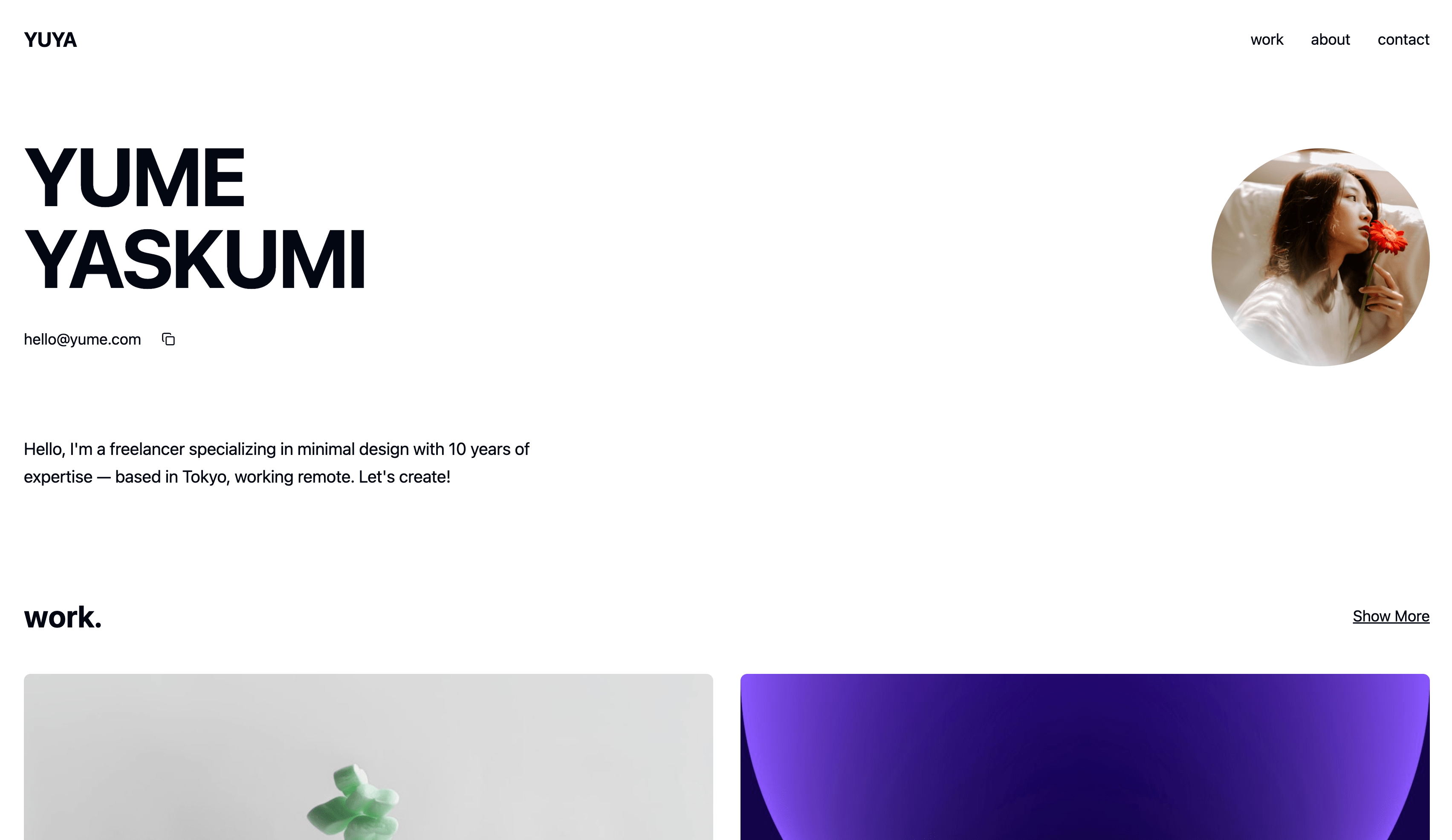 Portfolio template preview