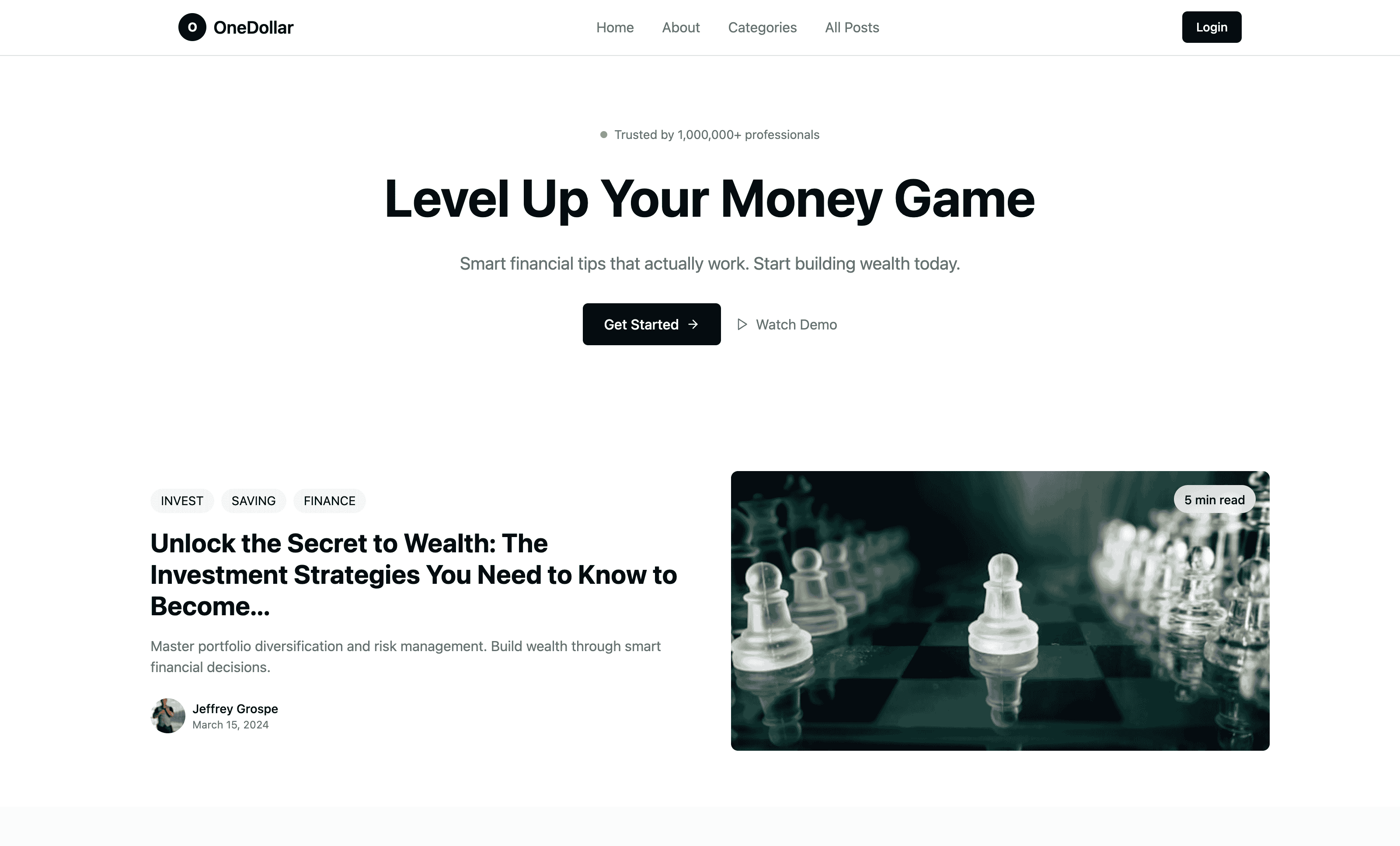Financial Services template preview